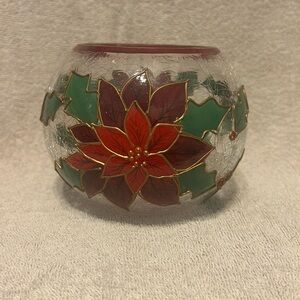 Celebrations poinsettia votive candle holder